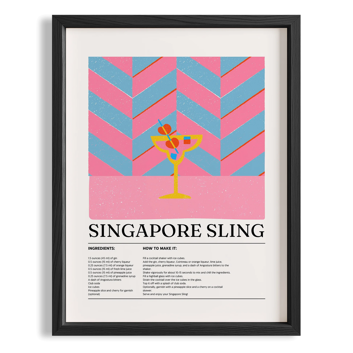 Singapore Sling Kokteyl Tarifi Mutfak Duvar Tablosu