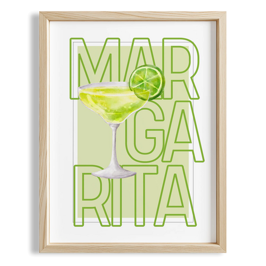 Margarita Tipografik Kokteyl Mutfak Duvar Tablosu