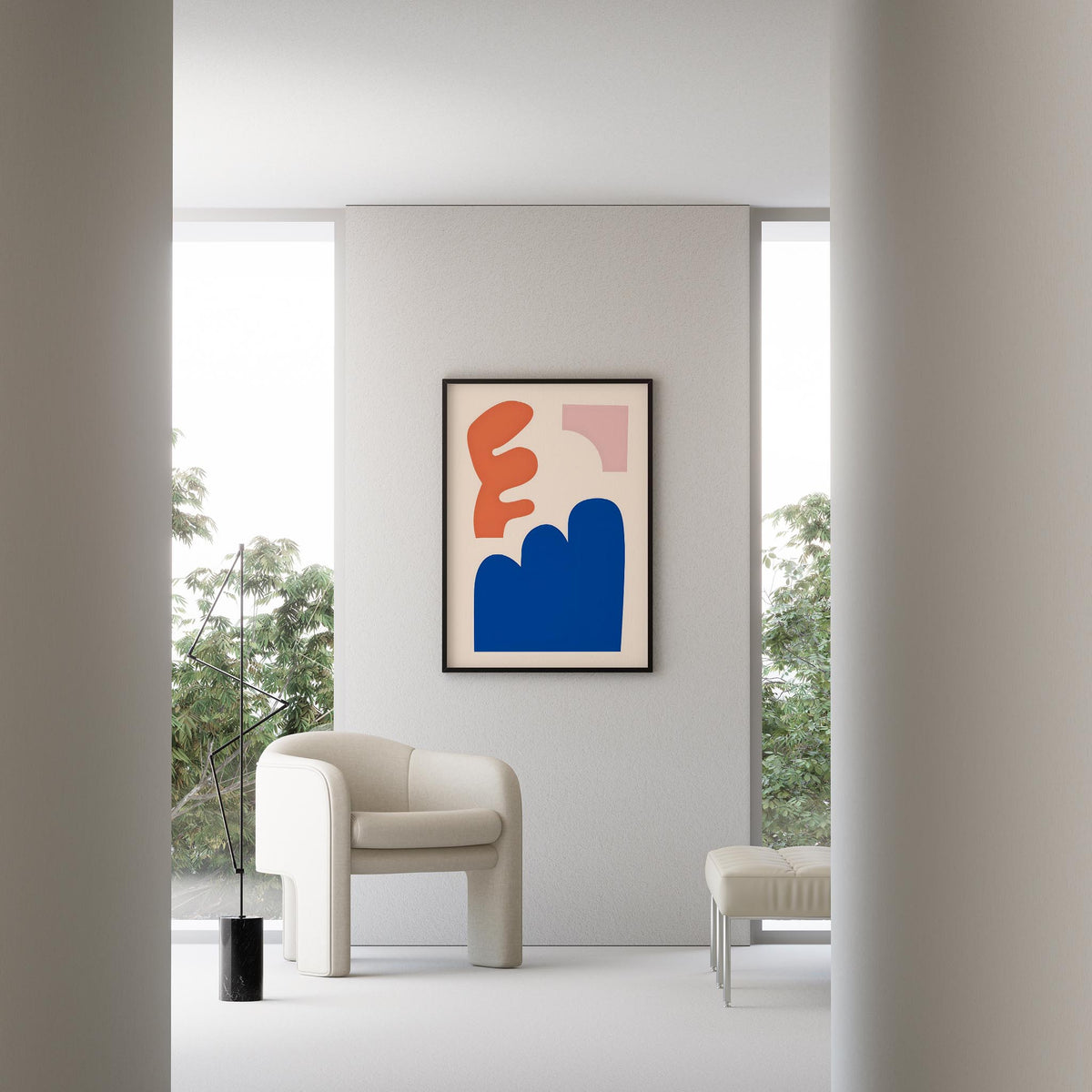 Matisse Kağıt Kesimleri Abstract Serisi Renkli Soyut Formlar I Duvar Tablosu