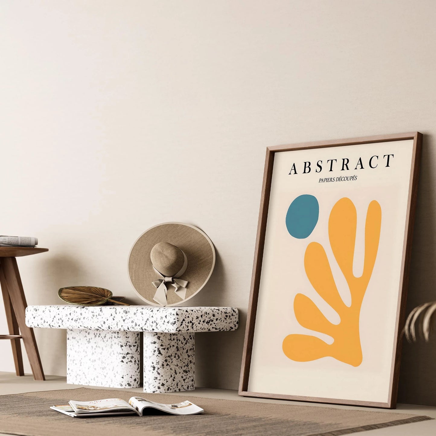 Matisse Kağıt Kesimleri Abstract Serisi Sarı Yaprak I Duvar Tablosu