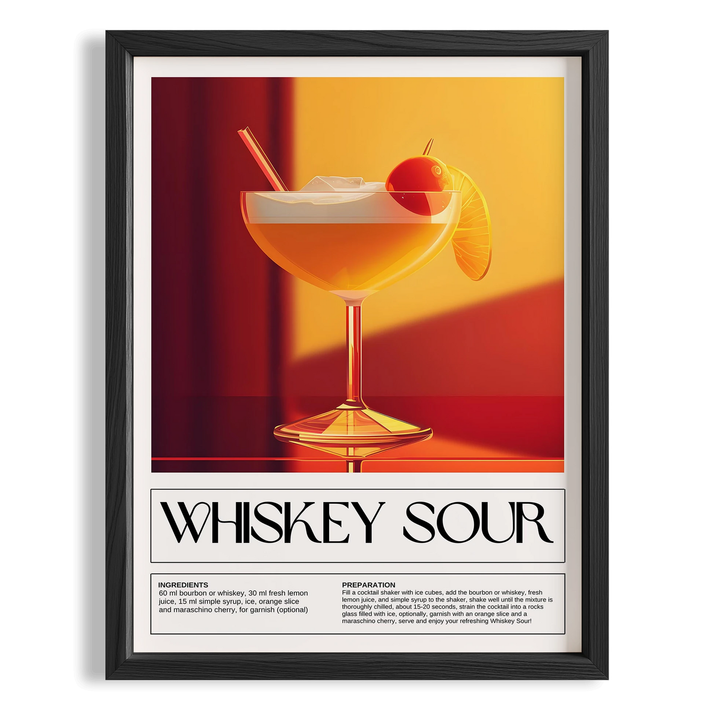 Whiskey Sour Kokteyl Tarifi Mutfak Duvar Tablosu