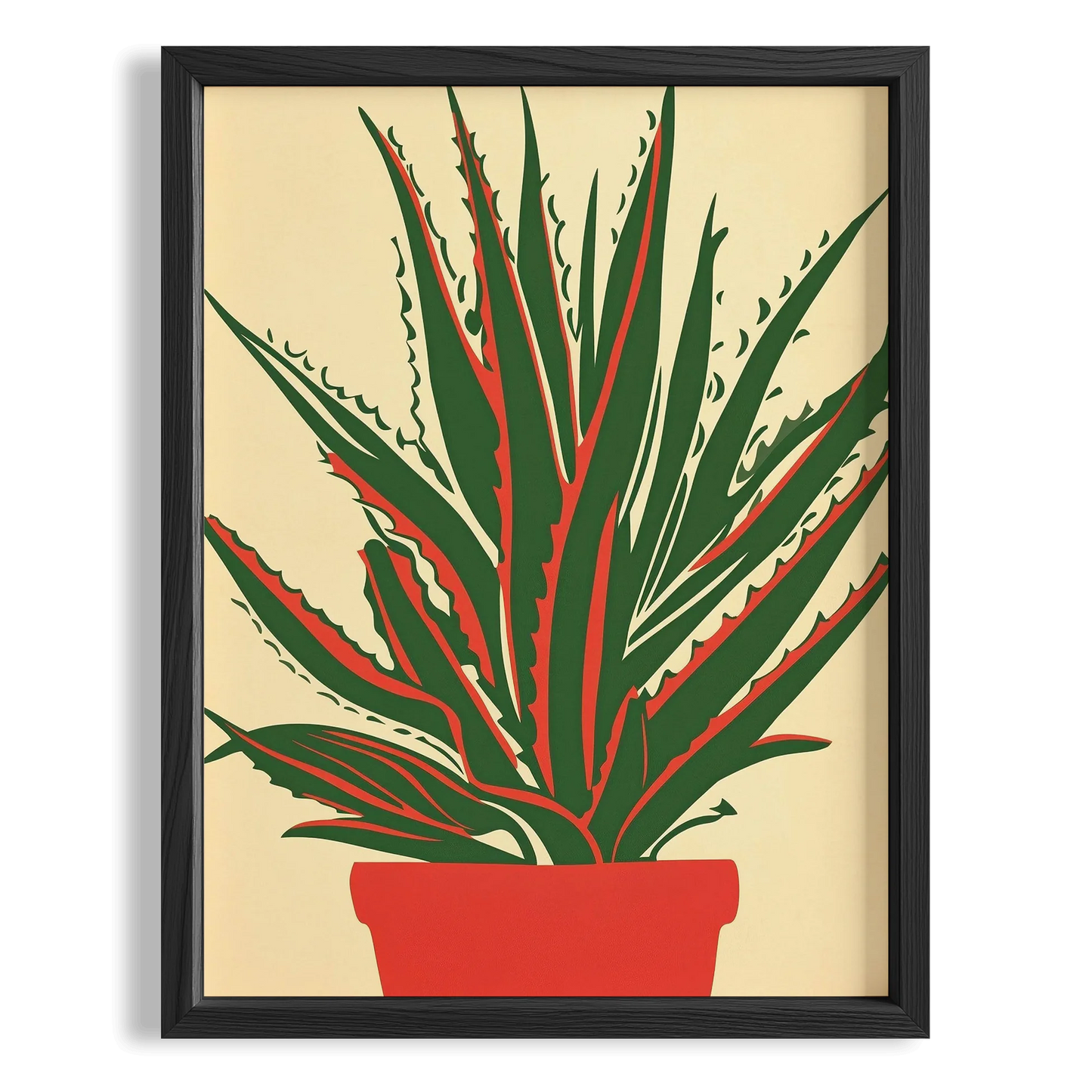 Aloe Vera Bitkisi Minimal Çizim - Duvar Tablosu