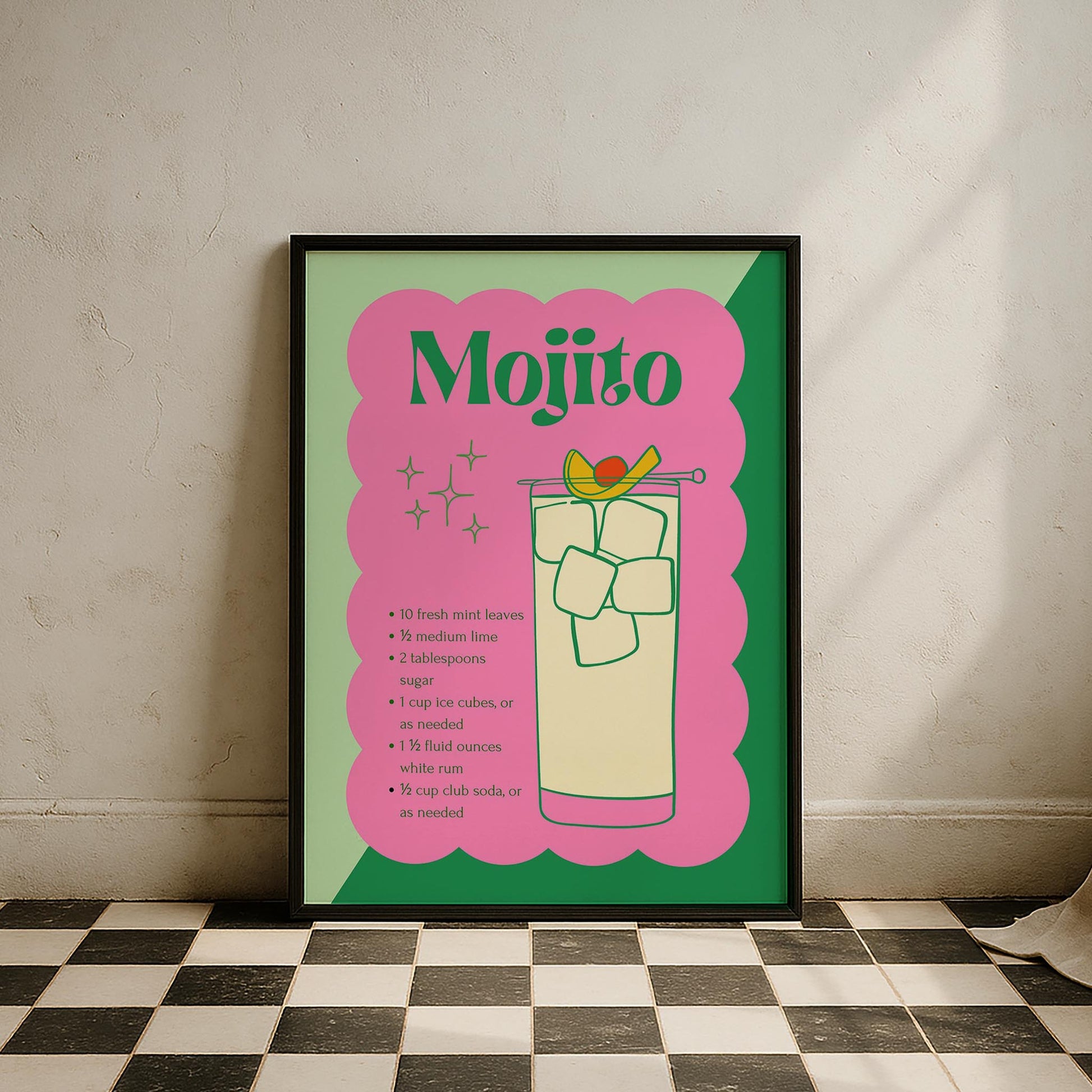 Mojito Kokteyl Tarifi Mutfak Duvar Tablosu