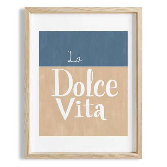 La Dolce Vita Minimal İtalyanca Tipografi Mutfak Duvar Tablosu