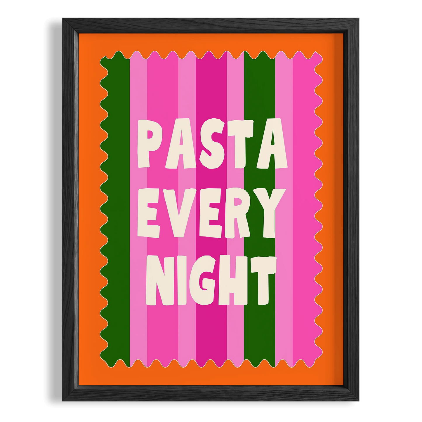 Pasta Every Night Her Gün Makarna Tipografi Mutfak Duvar Tablosu