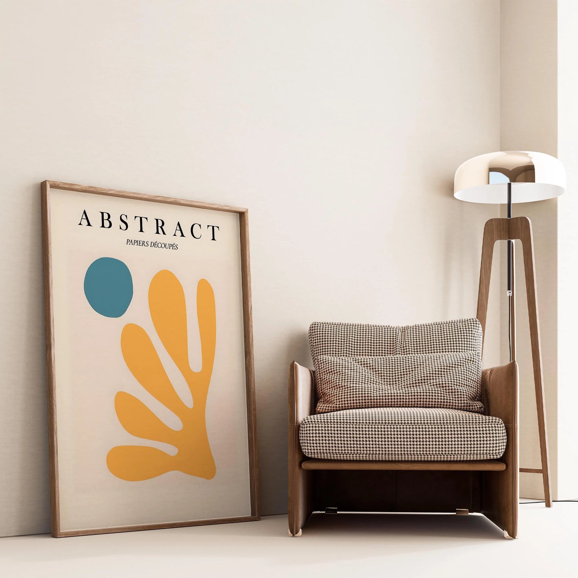 Matisse Kağıt Kesimleri Abstract Serisi Sarı Yaprak I Duvar Tablosu