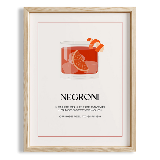 Negroni Kokteyli Minimal Mutfak Duvar Tablosu