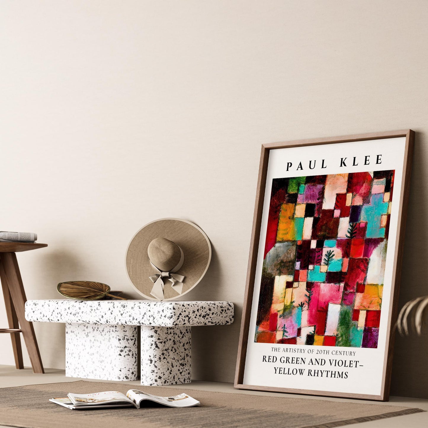 Paul Klee Kırmızı Yeşil Mor-Sarı Ritimler Suluboya I Duvar Tablosu