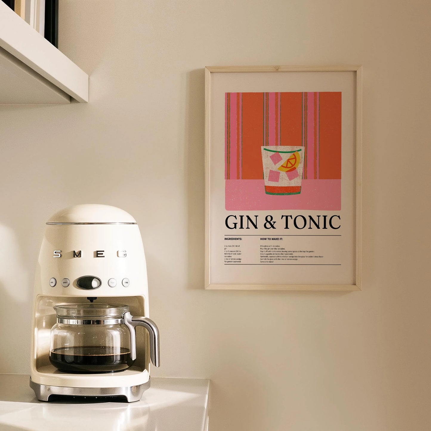 Gin & Tonic Kokteyl Posteri Mutfak Duvar Tablosu