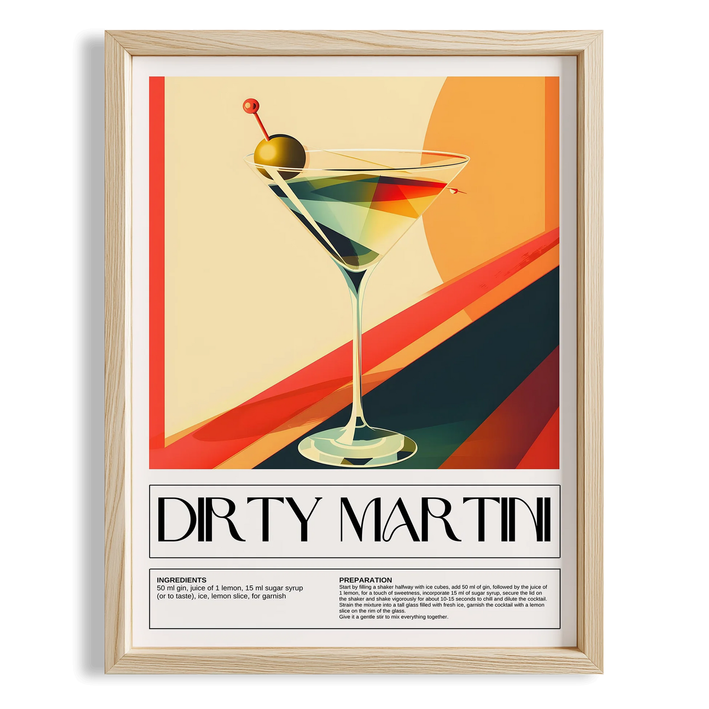 Dirty Martini Kokteyl Tarifi Mutfak Duvar Tablosu