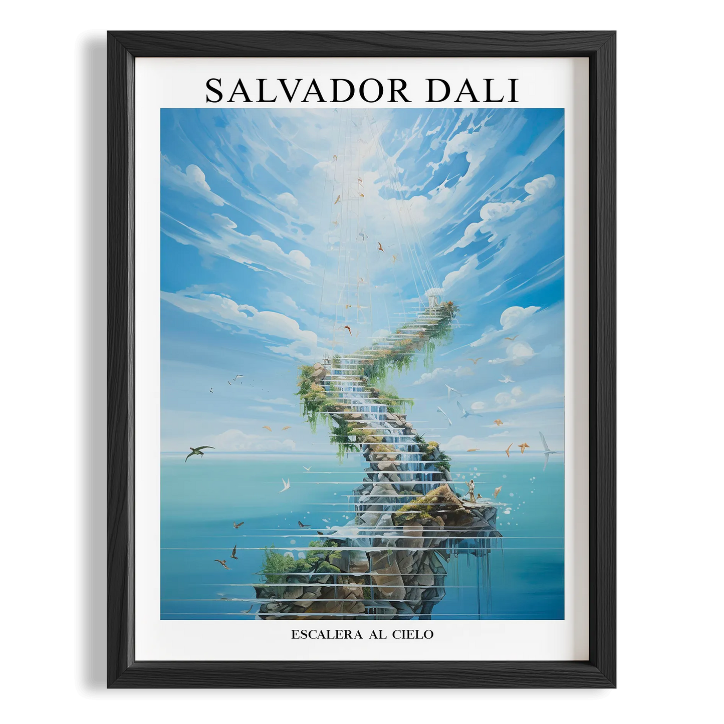 Göğe Yükselen Ada - Salvador Dali Ahşap Duvar Tablosu