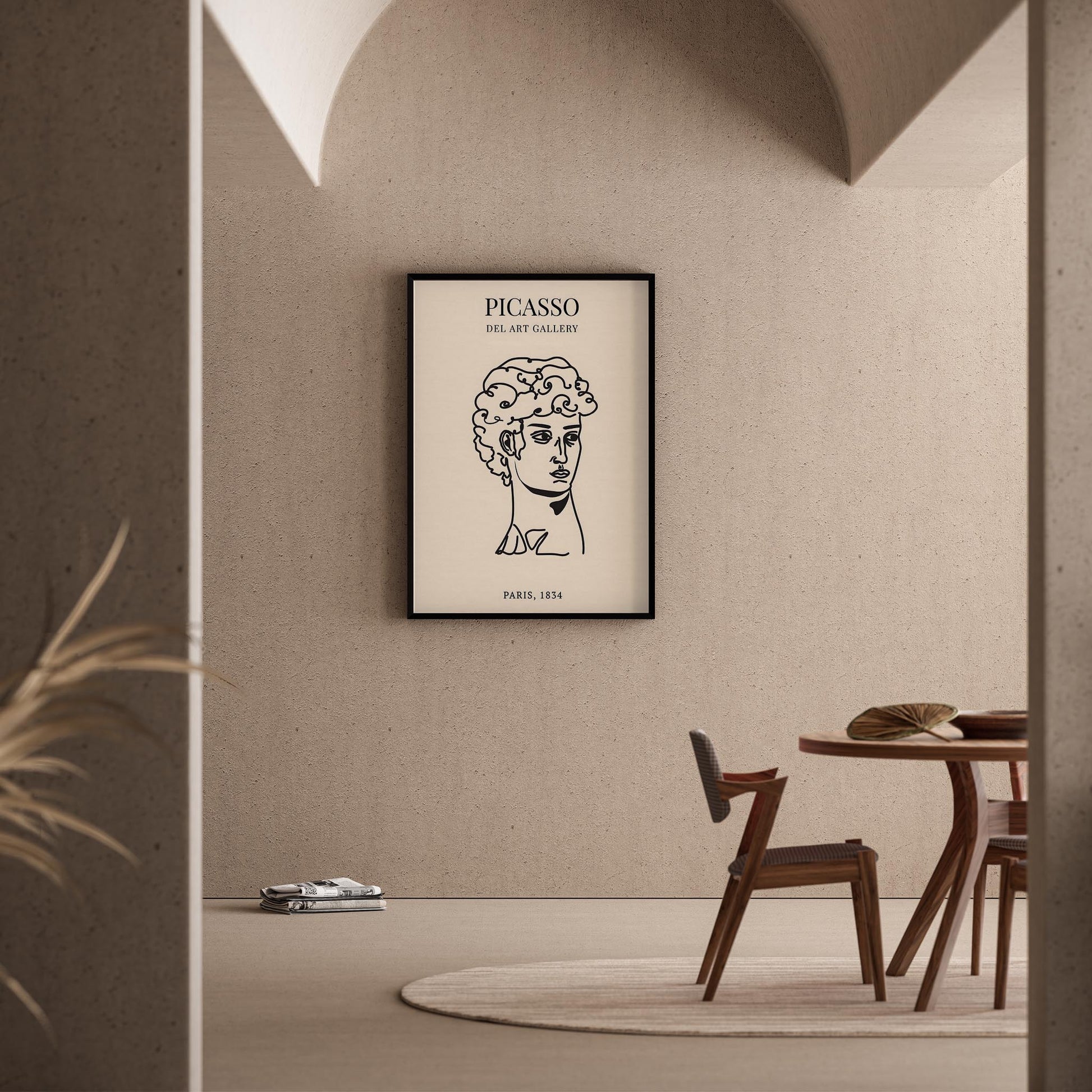 Matisse Kağıt Kesimleri Picasso Minimalist Çizgi Sanatı Michelangelo I Duvar Tablosu