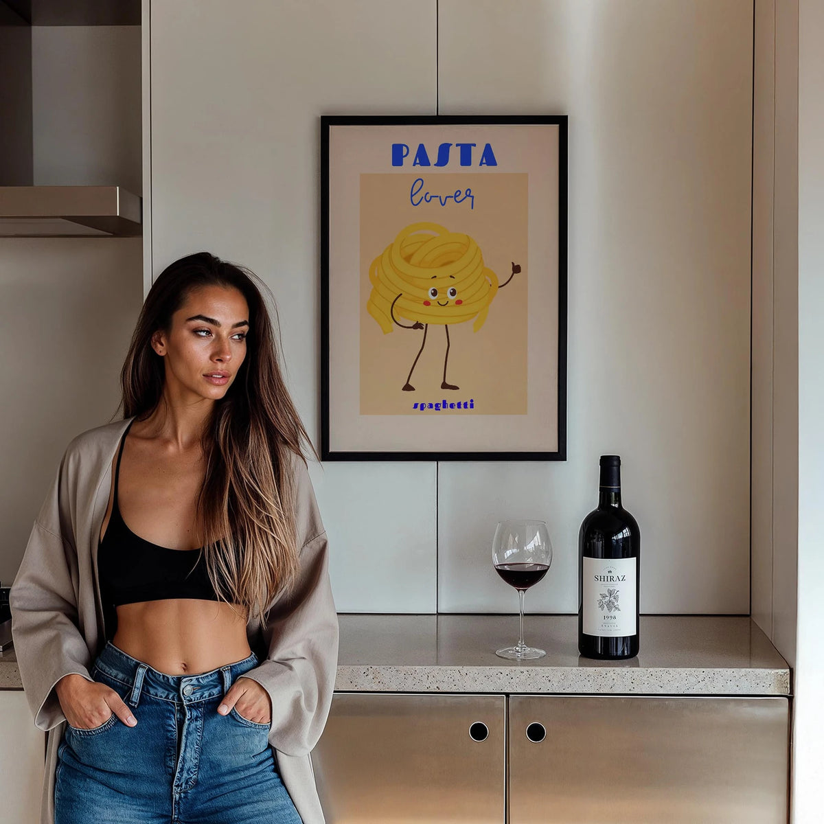 Pasta Lovers Tipografi Mutfak Duvar Tablosu