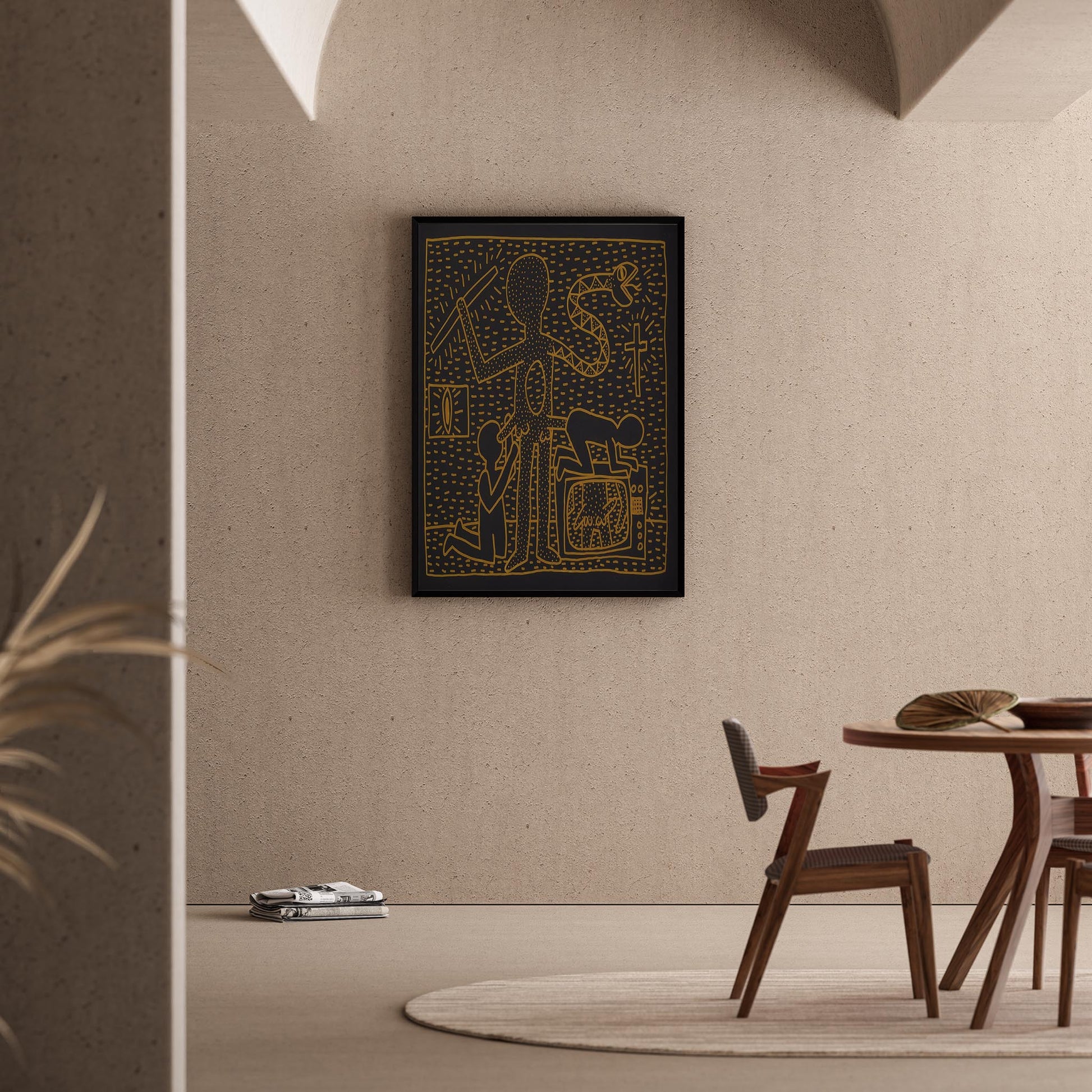Simgesel Figür - Keith Haring Ahşap Duvar Tablosu