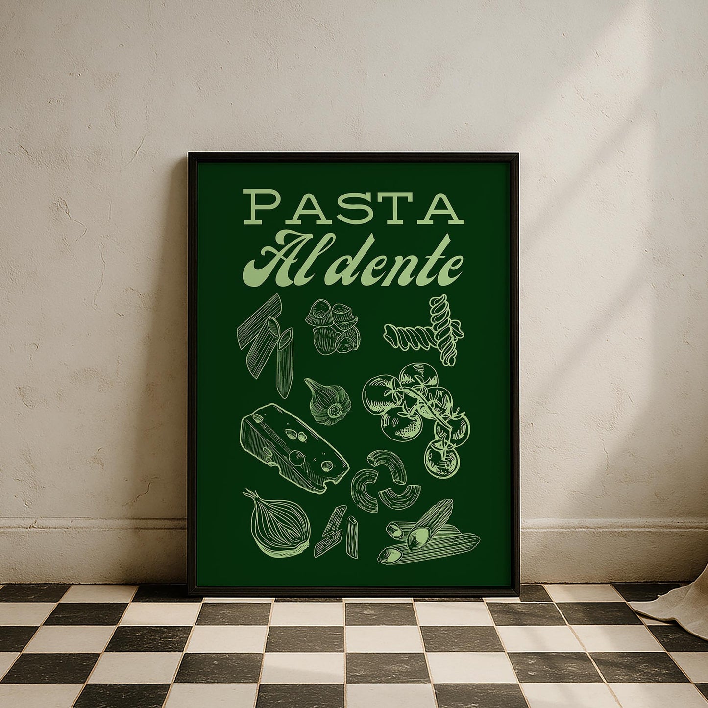 Pasta Al Dente Akdeniz İtalya Koleksiyonu Mutfak Duvar Tablosu