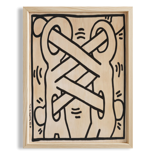 Düğümlü Desen - Keith Haring Ahşap Duvar Tablosu