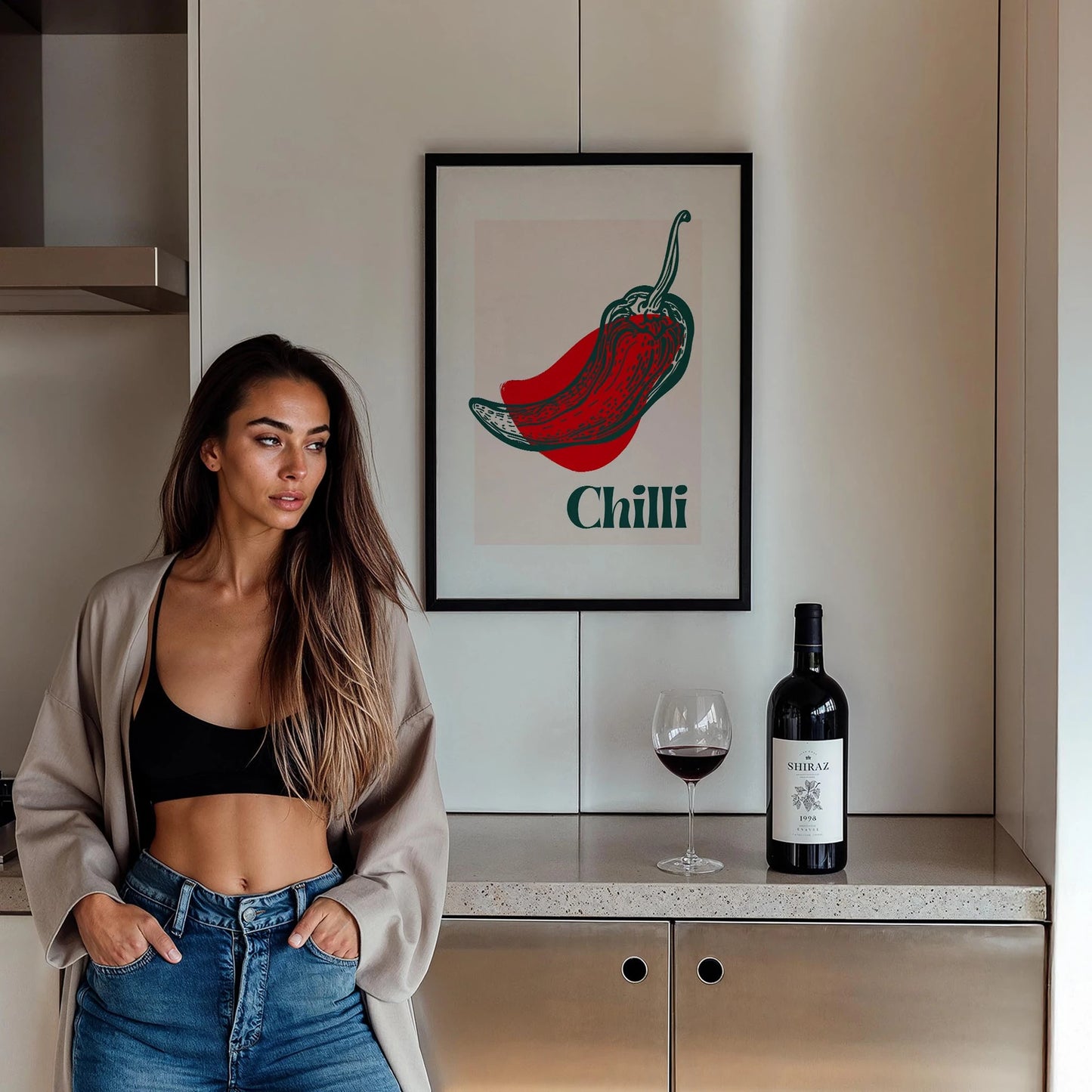 Chilli Acı Biber Sebzeler Mutfak Duvar Tablosu