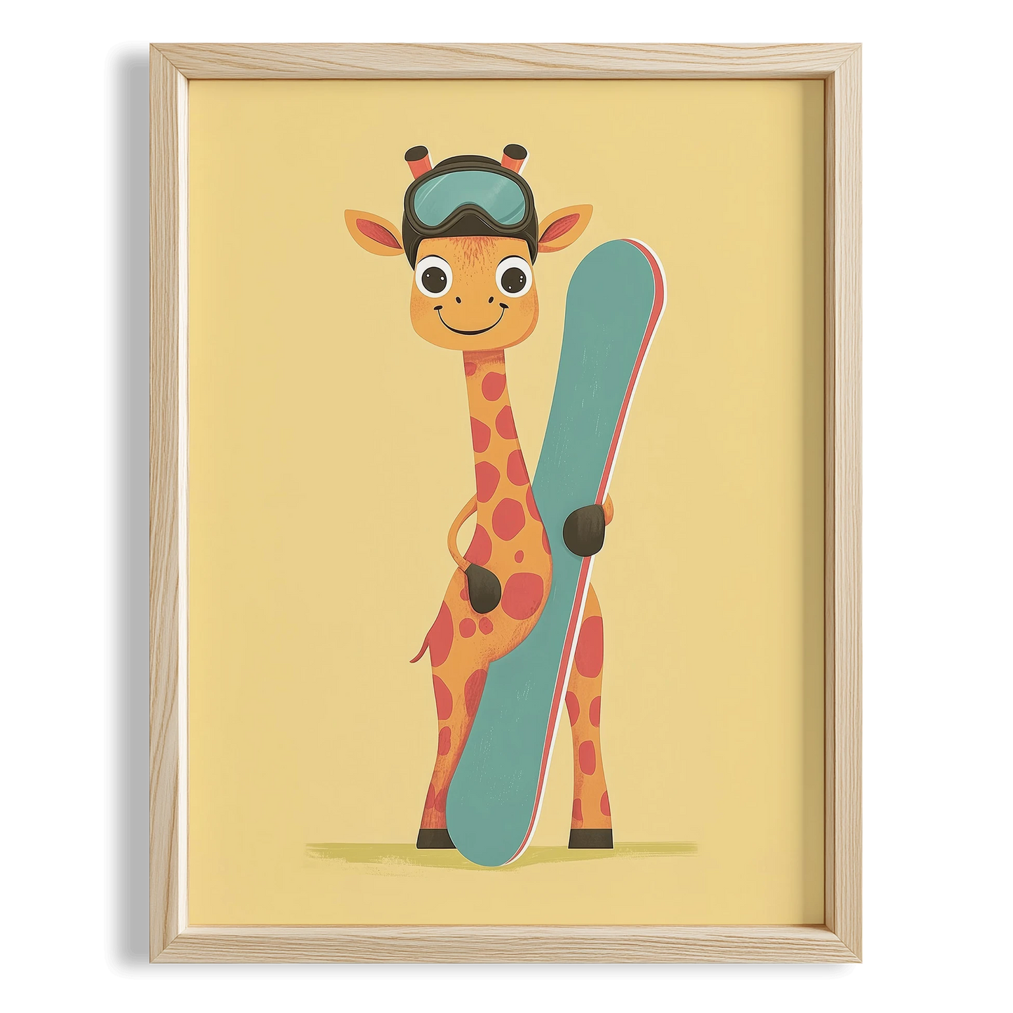 Snowboardcu Zürafa II - Sarı Fon
