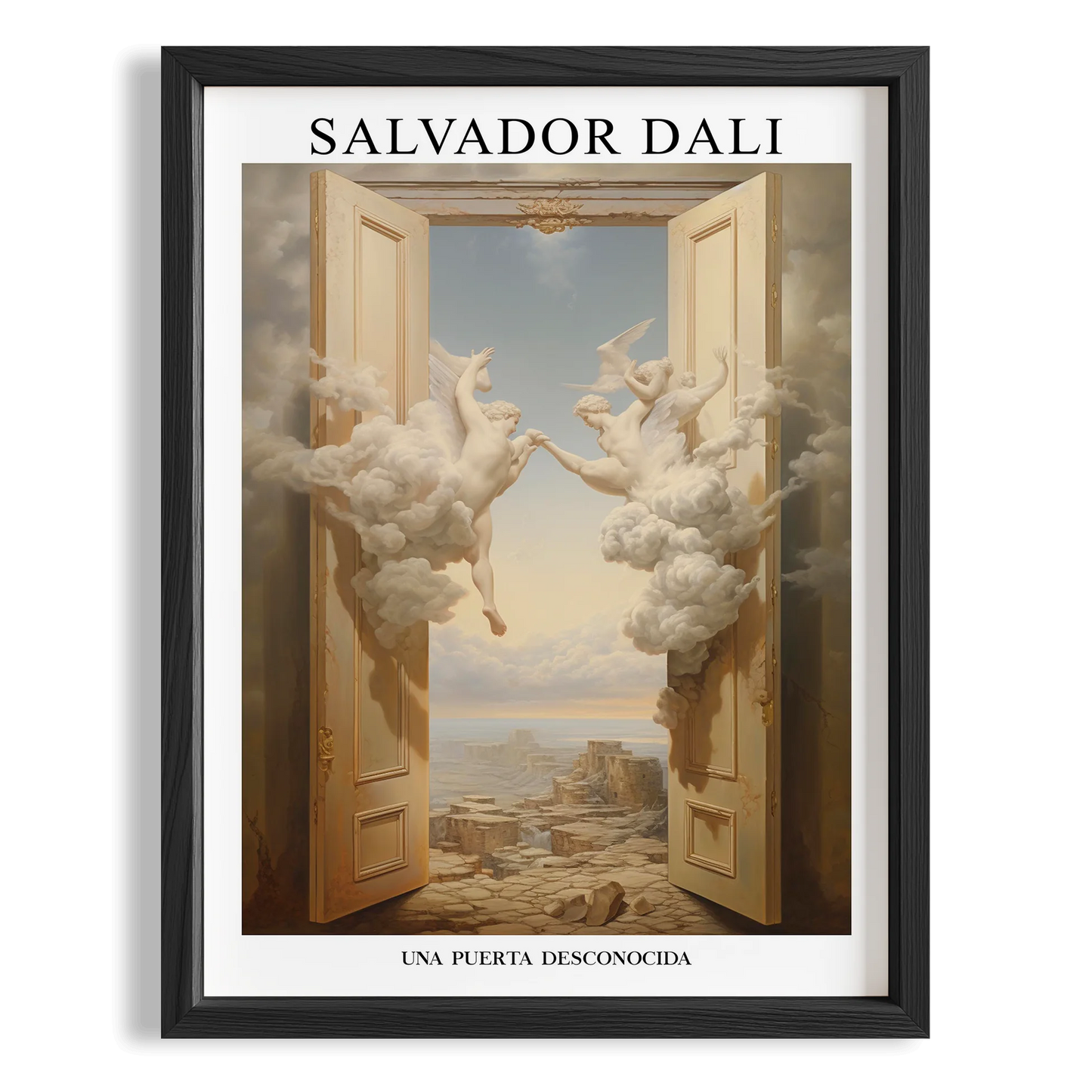 Kapıdan Geçen Bulutlar - Salvador Dali Ahşap Duvar Tablosu