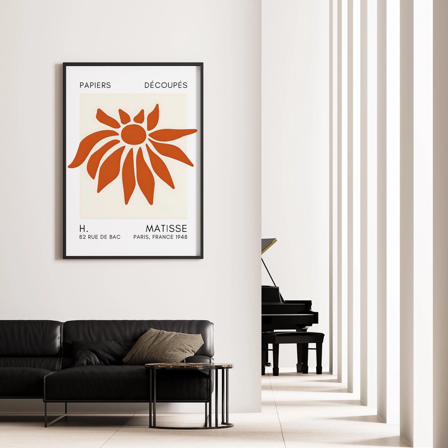 Matisse Kağıt Kesimleri Serisi Terracotta Soyut Çiçek I Duvar Tablosu