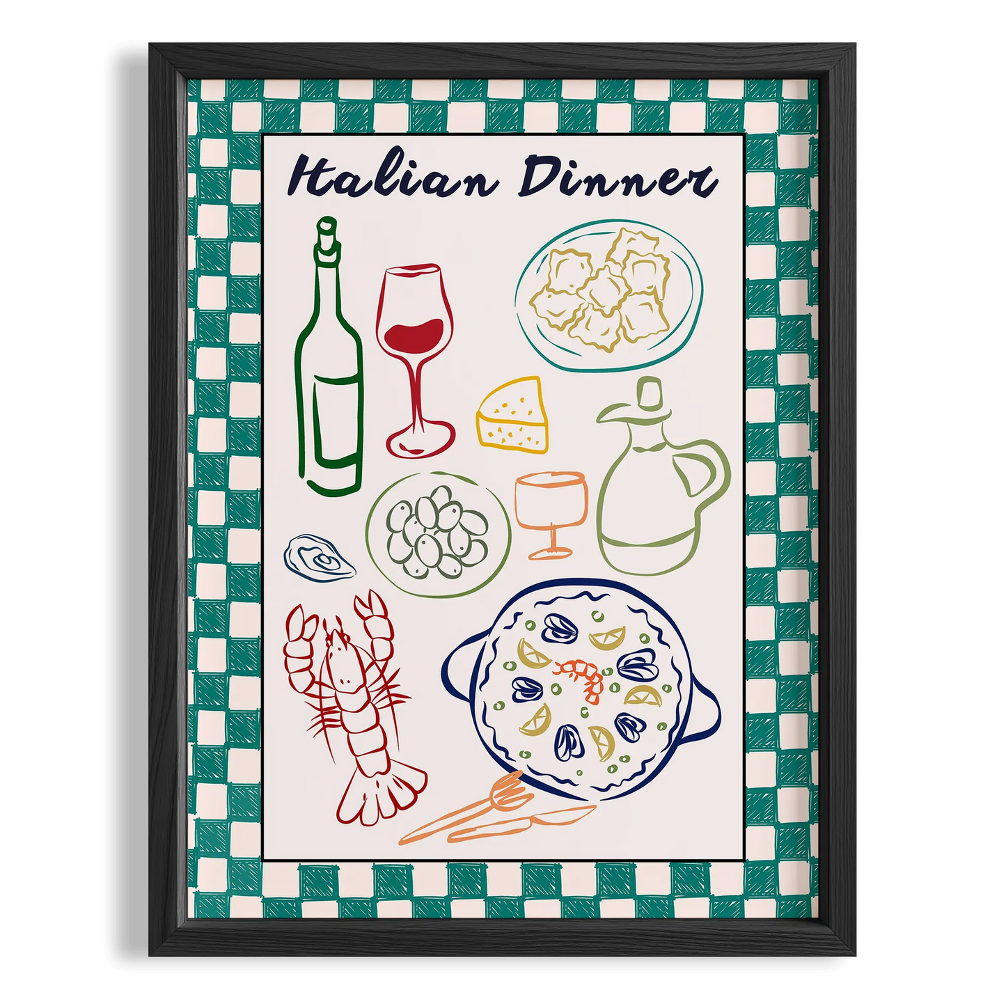 Italian Dinner Akdeniz İtalya Koleksiyonu Mutfak Duvar Tablosu
