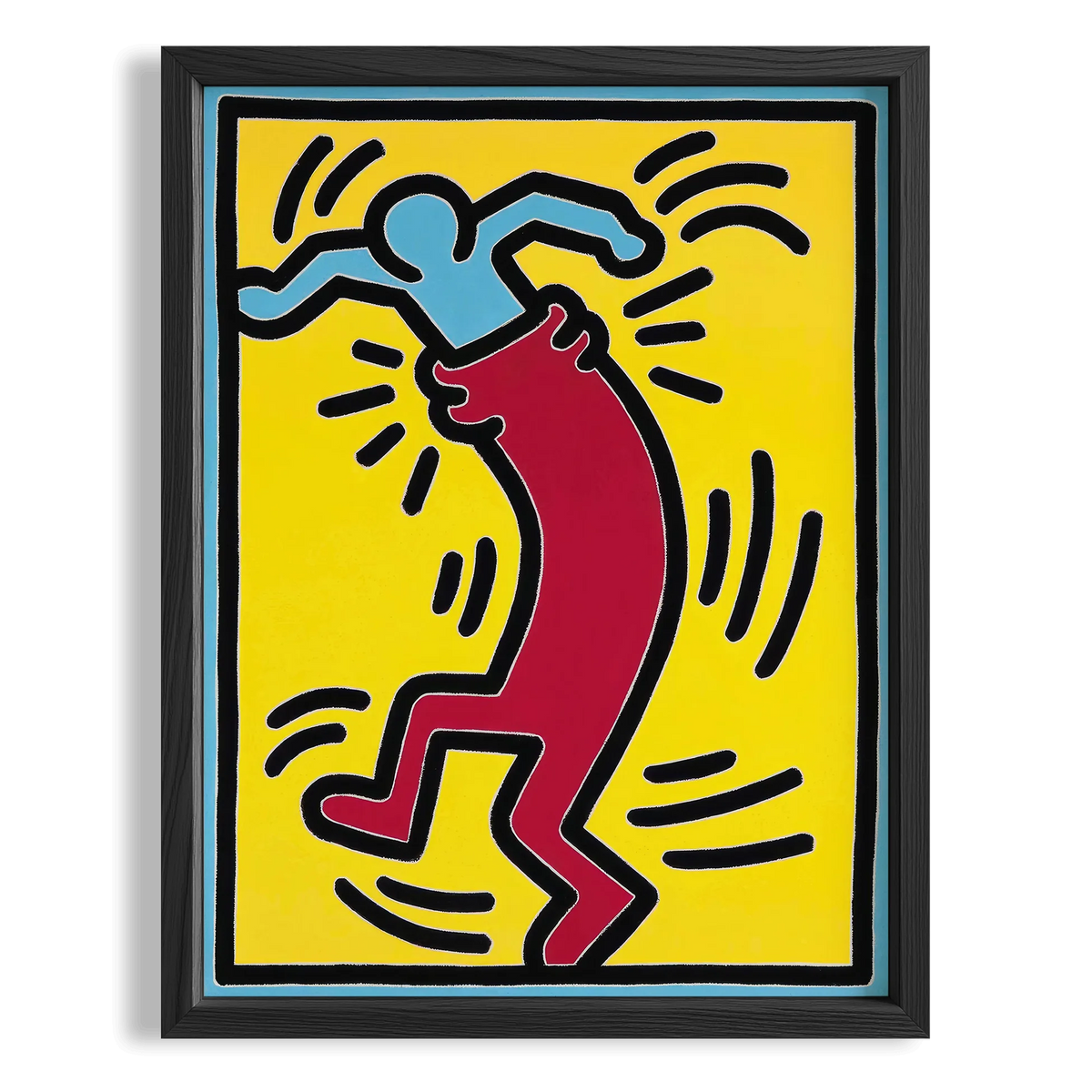 Kırmızı Hareket - Keith Haring Ahşap Duvar Tablosu