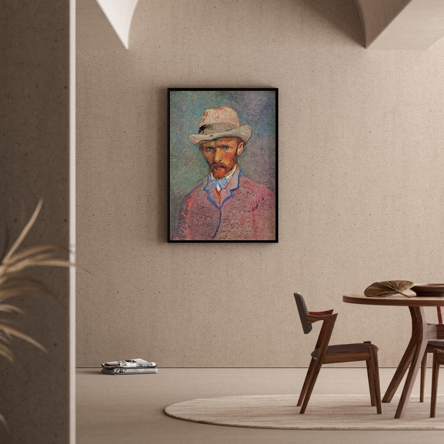 Şapkalı Otoportre - Vincent Van Gogh Ahşap Duvar Tablosu