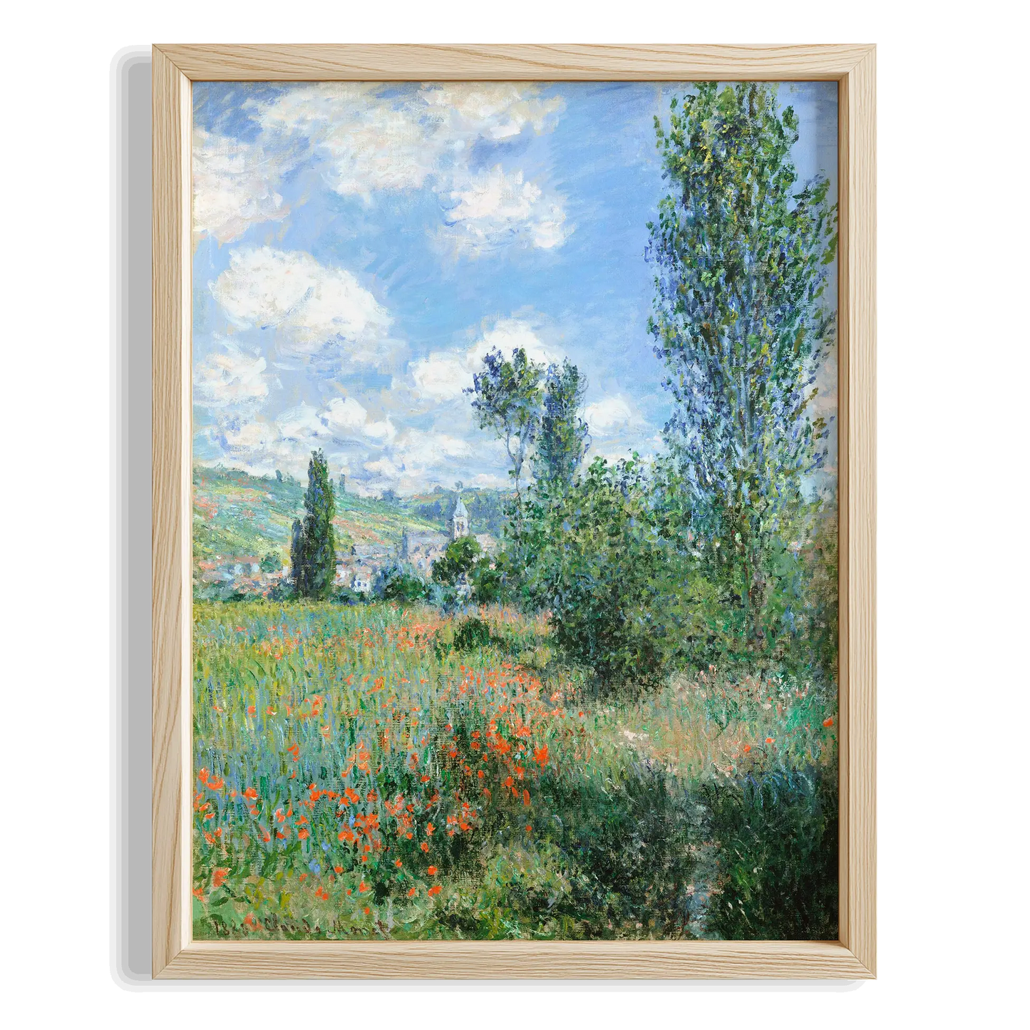 İlkbahar Tarlası - Claude Monet Ahşap Duvar Tablosu