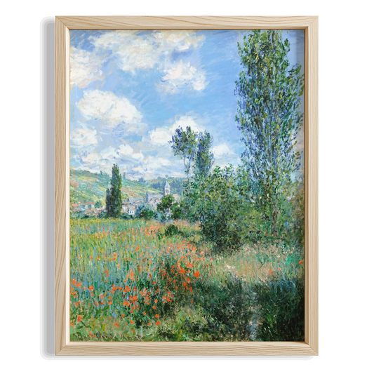 İlkbahar Tarlası - Claude Monet Ahşap Duvar Tablosu