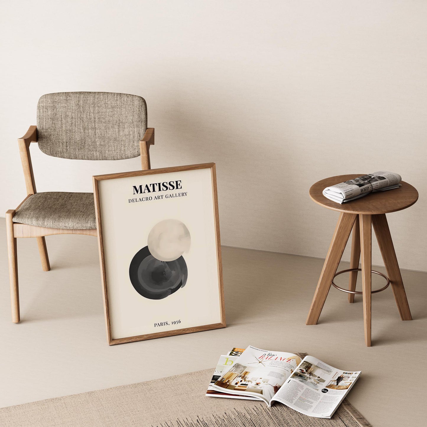 Matisse Kağıt Kesimleri Serisi Minimalist Soyut Sanat I Duvar Tablosu