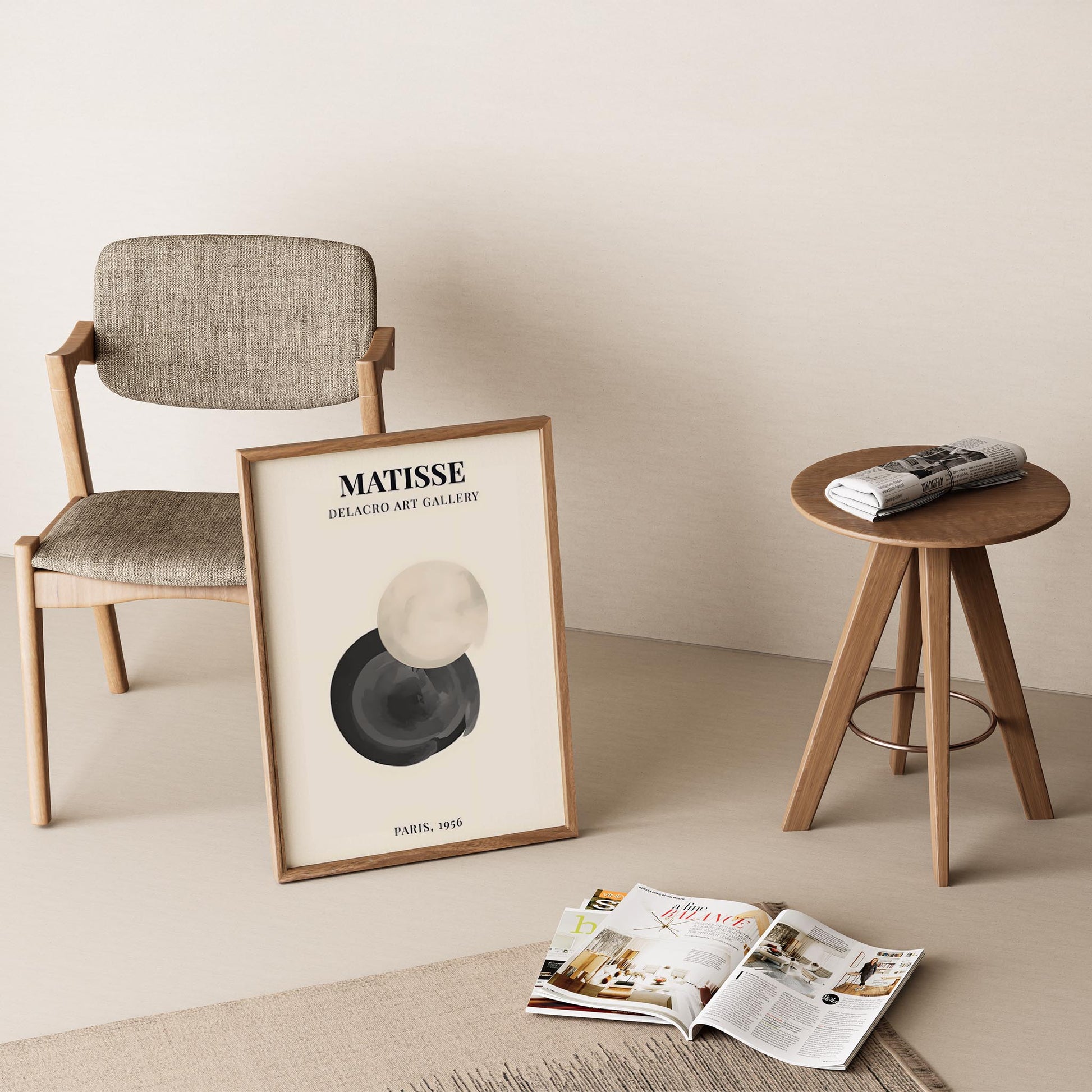 Matisse Kağıt Kesimleri Serisi Minimalist Soyut Sanat I Duvar Tablosu
