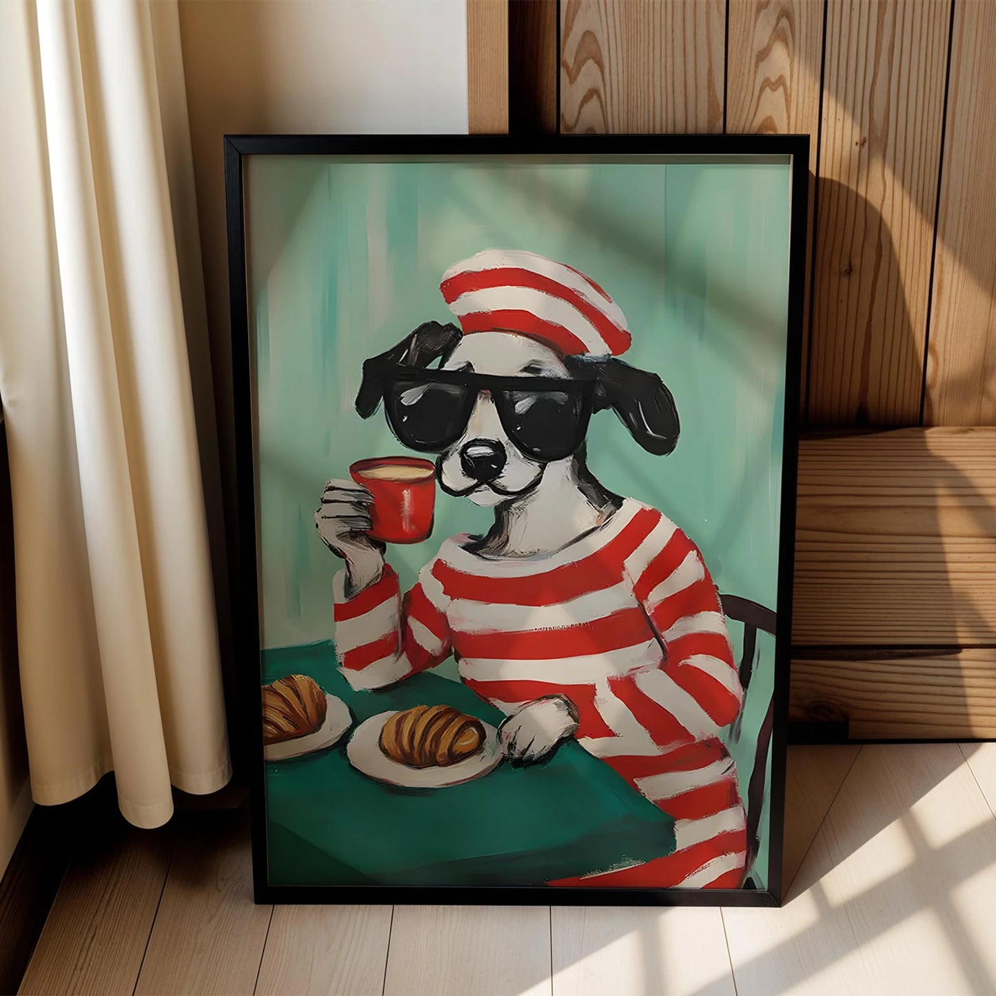 Bonjour Croissant: Parisien Dalmaçyalı Köpek Mutfak Duvar Tablosu