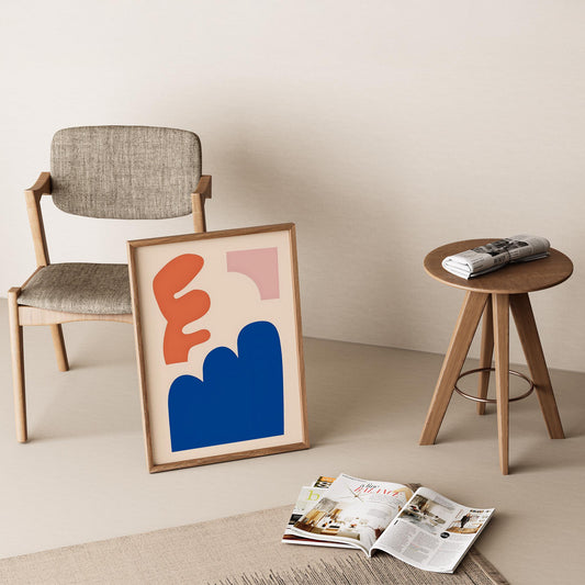 Matisse Kağıt Kesimleri Abstract Serisi Renkli Soyut Formlar I Duvar Tablosu